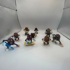 LOT OF 10 California Raisins PVC Figure Vintage 80s Retro Collectible Surf Prop